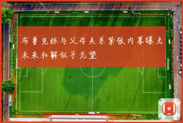 布鲁克林与父母关系紧张内幕曝光未来和解似乎无望